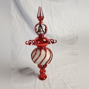 Vintage Bradford Red Plastic Carillon Spire Angel Hair Tree Topper